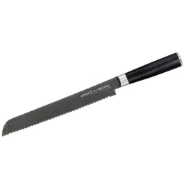 Μαχαίρι Ψωμιού MO-V Stonewash SM-0055B 23cm Black Samura Ανοξείδωτο Ατσάλι