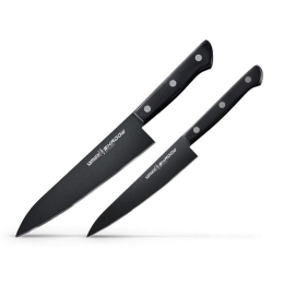 Μαχαίρια Shadow SH-0210 (Σετ 2τμχ) Black Samura Ανοξείδωτο Ατσάλι