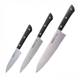 Μαχαίρια Harakiri SHR-0220B (Σετ 3τμχ) Black Samura Ανοξείδωτο Ατσάλι