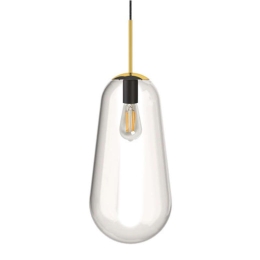 Φωτιστικό Οροφής Pear L 8671 Transparent-Gold Nowodvorski Μέταλλο,Γυαλί