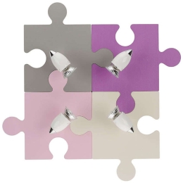 Φωτιστικό Τοίχου Παιδικό Puzzle IV 6384 Grey Nowodvorski Πλαστικό