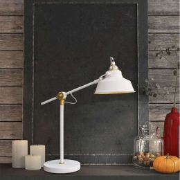 Φωτιστικό Επιτραπέζιο Country/LB 33571 Φ18x38/75xm 1xE27 White-Gold Sikrea Μέταλλο