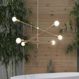 Φωτιστικό Οροφής Anna/6 2048 100x135cm 6XE27 White-Gold Sikrea Μέταλλο