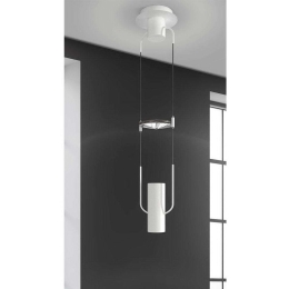 Φωτιστικό Οροφής Bolla/B 9832 Φ18x60/190cm 2xGU10 White Sikrea Μέταλλο,Γυαλί