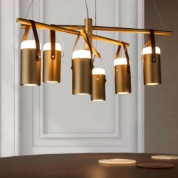 Φωτιστικό Οροφής Isla/S6 4523 Φ80x60/160cm Gold Sikrea Αλουμίνιο,Γυαλί