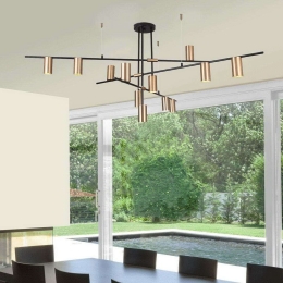 Φωτιστικό Οροφής Juri 2000 Φ120x65cm 12xGU10 Black-Gold Sikrea Μέταλλο