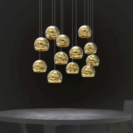 Φωτιστικό Οροφής Marea/P O 3529 Φ16x13/400cm 1xE14 Gold Sikrea Μέταλλο