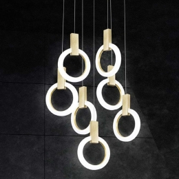 Φωτιστικό Οροφής Matilde/7 2086 Φ60x30/120cm 56W Natural Sikrea Μέταλλο,Ακρυλικό