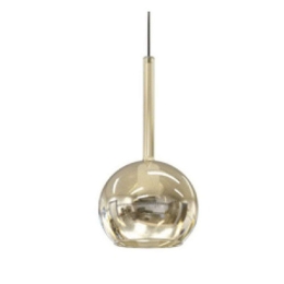 Φωτιστικό Οροφής Minibol/A 3481 14x14x29/300cm 1xE14 Amber Sikrea Μέταλλο,Γυαλί
