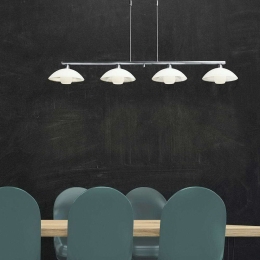 Φωτιστικό Οροφής-Ράγα Linda/S4ST 33489 96x84/123cm 4xG9 Nickel Sikrea Μέταλλο,Γυαλί
