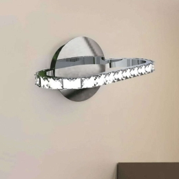 Φωτιστικό Τοίχου-Απλίκα Chiara/A 2147 29x15cm 8W Chrome Sikrea Κρύσταλλο,Μέταλλο