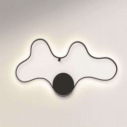 Φωτιστικό-Πλαφονιέρα Clara/PC 33182 50x30cm 28W Black Sikrea Μέταλλο,Ακρυλικό