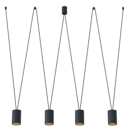 Φωτιστικό Οροφής More Tone 7814 4x10W GU10 Black-Gold Nowodvorski Μέταλλο