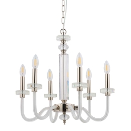 Φωτιστικό Οροφής Hampton 8154 6x40W E14 Silver-Clear Nowodvorski Μέταλλο,Γυαλί