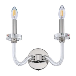 Φωτιστικό Τοίχου - Απλίκα Hampton 8155 2x40W E14 Silver-Clear Nowodvorski Μέταλλο,Γυαλί