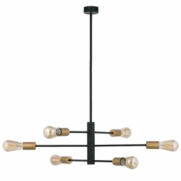 Φωτιστικό Οροφής Rotor 7937 6xE27 max 60W Black-Gold Nowodvorski Μέταλλο