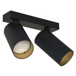 Φωτιστικό Οροφής - Σποτ Mono 7766 2xGU10 10W Black-Gold Nowodvorski Μέταλλο,Πλαστικό