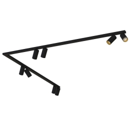 Φωτιστικό Οροφής - Σποτ Mono Corner 7700 8xGU10 10W 2X150 Black-Gold Nowodvorski Μέταλλο,Πλαστικό