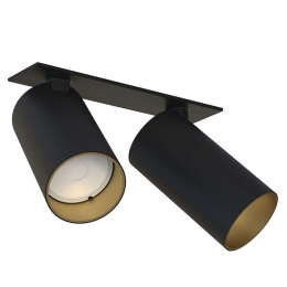 Φωτιστικό Οροφής - Σποτ Mono Surface 7690 2xGU10 10W Black-Gold Nowodvorski Μέταλλο,Πλαστικό