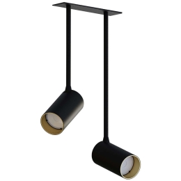 Φωτιστικό Οροφής - Σποτ Mono Surface Long 7682 2xGU10 10W Black-Gold Nowodvorski Μέταλλο,Πλαστικό