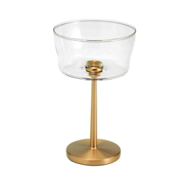 Μπωλ Με Πόδι Φωτιζόμενο Led Sister Light LD0700O3 13,2x15,5cm Clear-Gold Zafferano Γυαλί