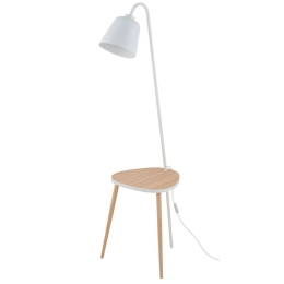 Φωτιστικό Δαπέδου Lami 5584 Με Τραπεζάκι 1xΕ27 15W 60x153cm White TK Lighting