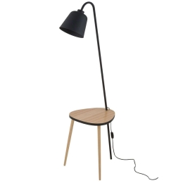 Φωτιστικό Δαπέδου Lami 5585 Με Τραπεζάκι 1xΕ27 15W 60x153cm Black TK Lighting