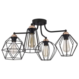 Φωτιστικό Οροφής Galaxy 1645 4xΕ27 15W 60x33cm Black TK Lighting