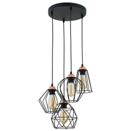 Φωτιστικό Οροφής Galaxy 1643 4xΕ27 15W 46x145cm Black TK Lighting