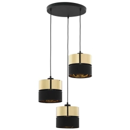 Φωτιστικό Οροφής Hilton 4349 3xΕ27 15W 45x145cm Gold-Black TK Lighting