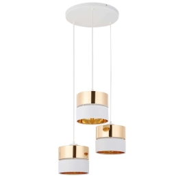 Φωτιστικό Οροφής Hilton 4774 3xΕ27 15W 45x145cm White-Gold TK Lighting
