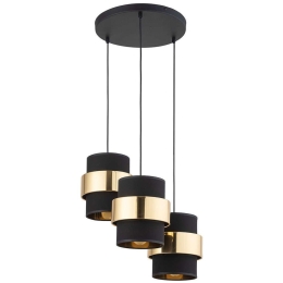 Φωτιστικό Οροφής Calisto New 4707 3xΕ27 15W 45x145cm Gold-Black TK Lighting