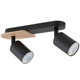 Φωτιστικό Οροφής - Σποτ Cover Wood 4674 2xGU10 10W 35x14cm Black TK Lighting