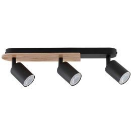 Φωτιστικό Οροφής - Σποτ Cover Wood 4675 3xGU10 10W 51x14cm Black TK Lighting