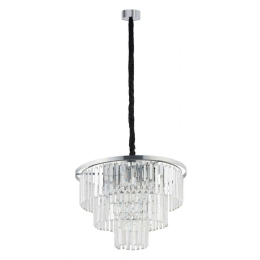 Φωτιστικό Οροφής Cristal M 7617 56x140cm 9xE14 40W Clear-Silver Nowodvorski