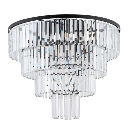 Φωτιστικό Οροφής-Πλαφονιέρα Cristal L 7630 71x60cm 12xE14 60W Black-Clear Nowodvorski