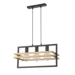 Φωτιστικό Οροφής-Ράγα Merci 3 32392 26x52x80cm 3xE27 60W Black-Gold Sigma Lighting