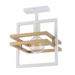 Φωτιστικό Οροφής-Πλαφονιέρα Merci 1 32399 26x26x34cm 1xE27 60W White-Gold Sigma Lighting
