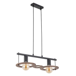 Φωτιστικό Οροφής-Ράγα Coffee 2 32484 21x50x80cm 2xE27 60W Black-Brown Sigma Lighting