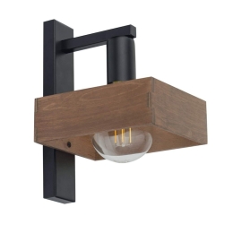 Φωτιστικό Τοίχου-Απλίκα Robin 32218 22x15x25cm 1xE27 60W Black-Brown Sigma Lighting
