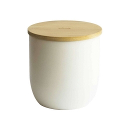 Δοχείο Αποθήκευσης NBA190 15x15,5cm 2,3 Lt White-Natural Pebbly Μέταλλο,Bamboo