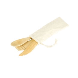 Μαχαιροπίρουνα (Σετ 3Τμχ) NBA153 Natural Pebbly 3 τμχ Bamboo