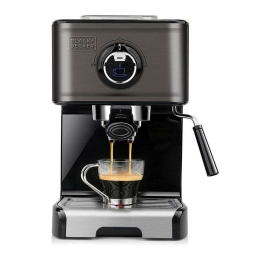 Μηχανή Espresso BXCO1200E 36,8x36x24,8cm 1200W Grey-Multi Black&Decker Ανοξείδωτο Ατσάλι