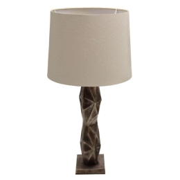Επιτραπέζιο Φωτιστικό Silver-Beige 3-15-679-0005 Inart Αλουμίνιο, Ύφασμα
