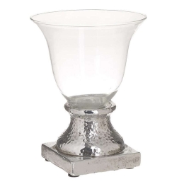 Κηροπήγιο 3-70-507-0267 Silver 15Χ20 Inart Γυαλί
