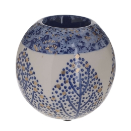 Κηροπήγιο 3-70-635-0019 Κεραμικό Blue-White 10,5Χ10,5 Inart Κεραμικό