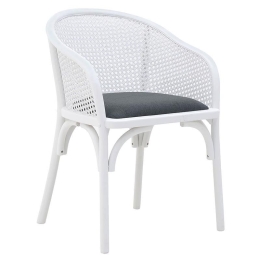 Καρέκλα 3-50-941-0002 55X56X80-50 White-Black Inart Ξύλο,Ύφασμα