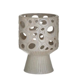 Βάζο Διάτρητο Κεραμικό 3-70-078-0021 15Χ23 Beige Inart Κεραμικό