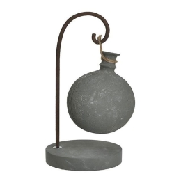 Βάζο Κρεμαστό 3-70-507-0329 17Χ17Χ35 Antique Grey Inart Τσιμέντο,Μέταλλο