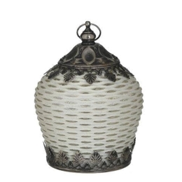 Φανάρι Led 3-70-912-0134 10Χ14 Antique White-Silver Inart Μέταλλο,Γυαλί